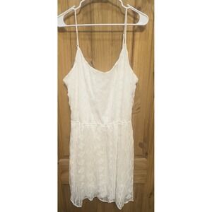 Gap White Embroidered Chiffon Dress‎ Women's XXL